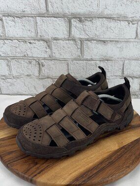 Merrell Telluride Wrap Mens Sz. 12 Brown Clay Leather Fisherman Hiking Sandals